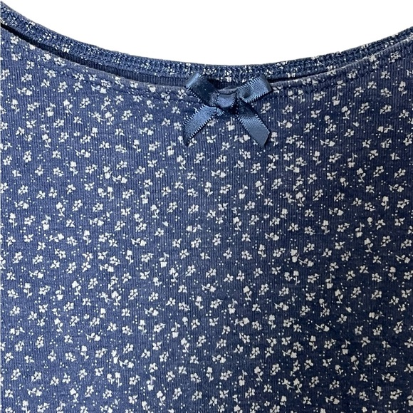 American Eagle | Blue scoop neck short sleeve cotton blend crop top size… - Picture 4 of 9